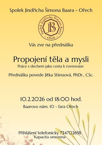 Pozvánka na přednášku: Propojení těla a mysli