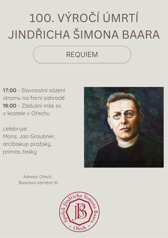 Připomenutí 100. výročí úmrtí Jindřicha Šimona Baara v Ořechu